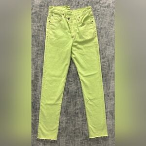 Agolde Straight Leg Jeans in Bright Green
